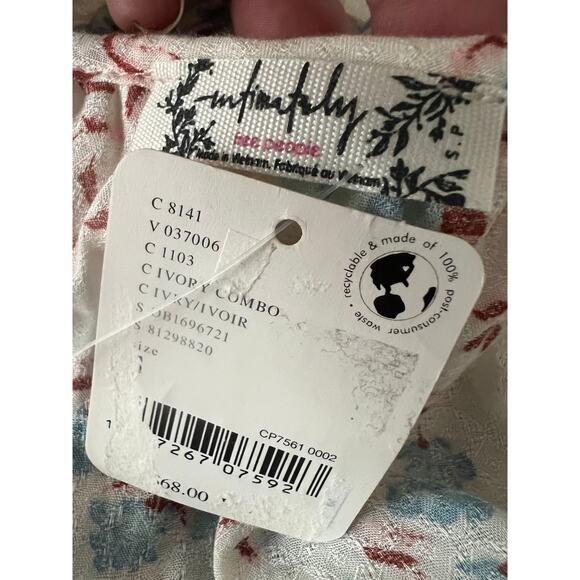 Free People Intimately Free Take It Away Bodysuit In Ivory Combo Size Small - Picture 8 of 12